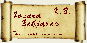 Kosara Bekjarev vizit kartica